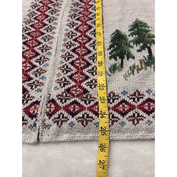 Vtg Northern Isles Hand-Embroidered Sweater Vest- XL Pine Tree Xmas Canoe - Picture 6 of 8